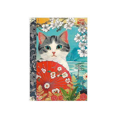 Carnet mots de passe 48 page Taille: 10,5 x 15 cm « Chat Japon »