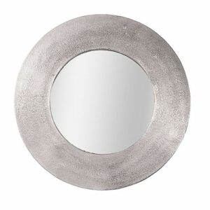 Miroir rond en métal argenté 50 cm