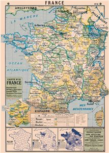 Affiche Cavallini carte de France