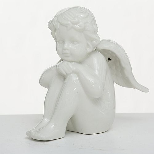 Figurine Ange en porcelaine blanche H 16cm.