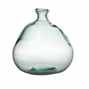 Vase bouteille Dame Jeanne transparent en verre recyclé 23cm