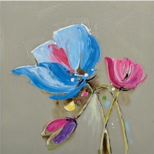 Toile 40 X 40cm Fleur Bleue “Cadr’Aven”