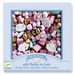 400 Perles en bois “Arc-en-ciel”
