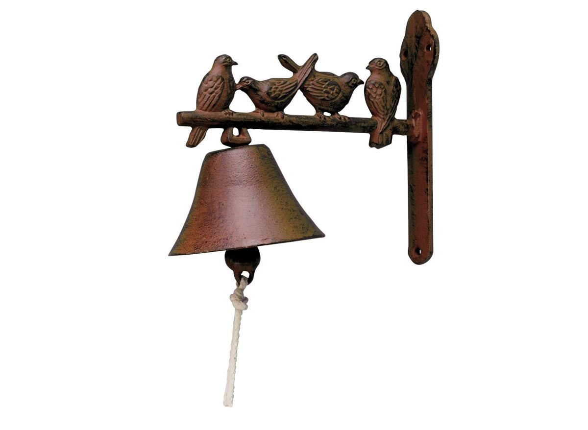 Cloche de Porte en Fonte Oiseaux