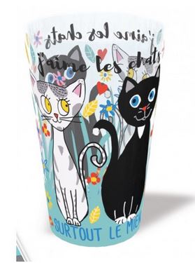 6 verres 30cl “J’aime les chats”