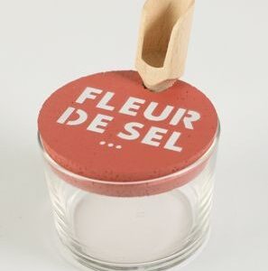 Pot à sel avec pelle à sel rouge  “Sophie Janière”