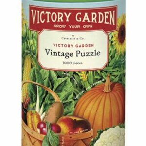 Puzzle Cavallini légumes du potager d’après leurs images d’archives. 1000 pièces emballées dans un sachet en coton dans une boite tube déco. 1000 pièces 50 x 70 cm.