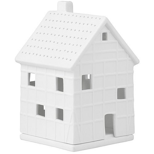 Photophore Maison à colombage en porcelaine “Räder” Dimensions : 7 X 7,5 X 12 cm
