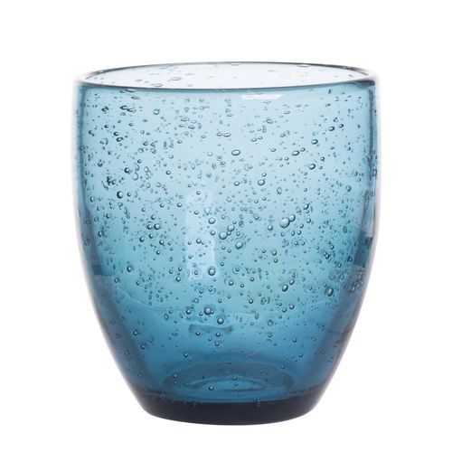6 Verres “Artisan bullé bleu” 35 cl transparent
