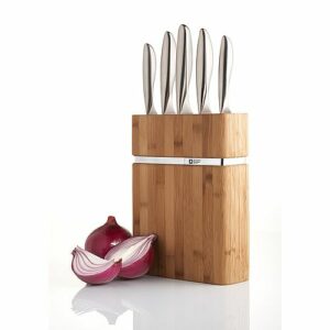 Bloc couteau Forme 5 pièces en bamboo uni