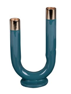 Double chandelier en métal bleu Venizia 20 cm