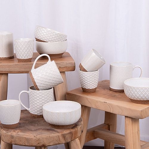 Coffret de 4 gobelets Jaspe 20 cl beige