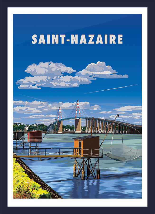 Poster encadré 32 X 42cm St Nazaire