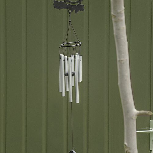 Carillon droit D 8 x H 58cm Alu, bois, corde,