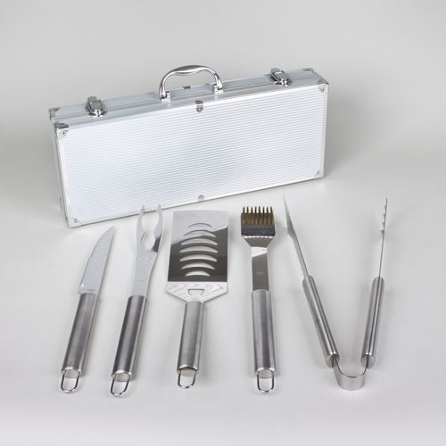 Valisette 5 pièces barbecue silver