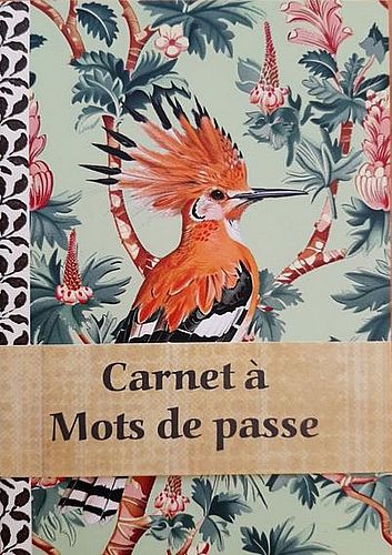 Carnet à mots de passe 48 pages Taille: 10,5 x 15 cm « Huppe »