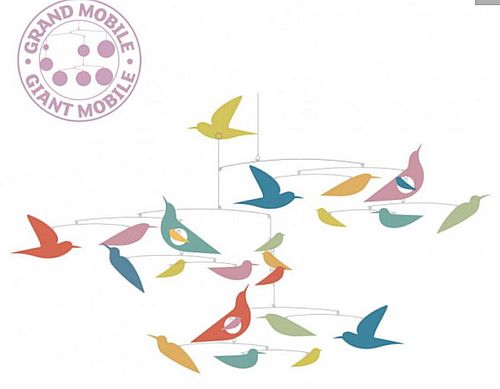 Mobile en papier “Des oiseaux multicolores” “Des oiseaux multicolores
