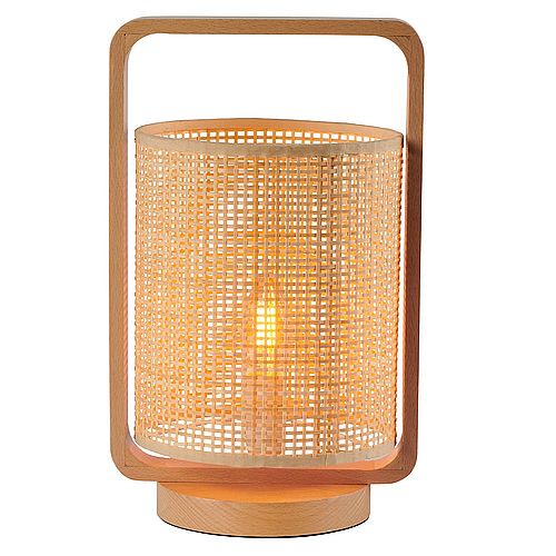 Lampe en bambou naturel tressé