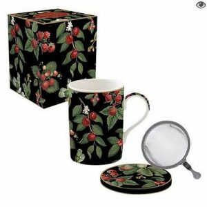 TISANIERE 35CL EN PORCELAINE AVEC FILTRE INOX ORCHARD