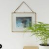 Cadre a Suspendre Paysage en Laiton 25X20Cm