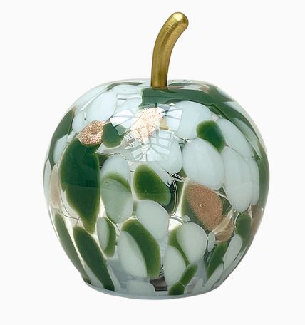 Déco LED pomme tachetée verte pm à piles D11 H11,5cm