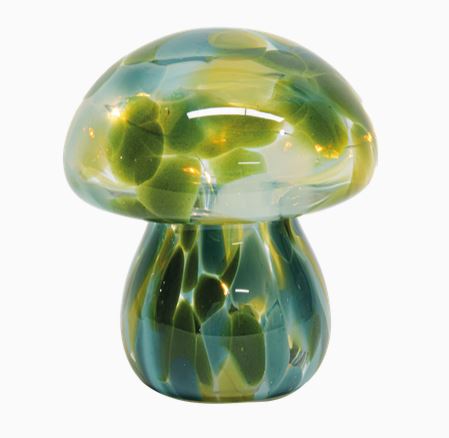 Déco LED champi tacheté multi bleu à piles D13,5 H15,5cm