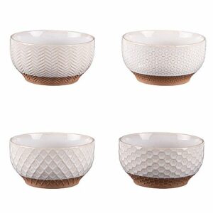 Coffret de 4 coupelles porcelaine Jaspe 12 cm beige