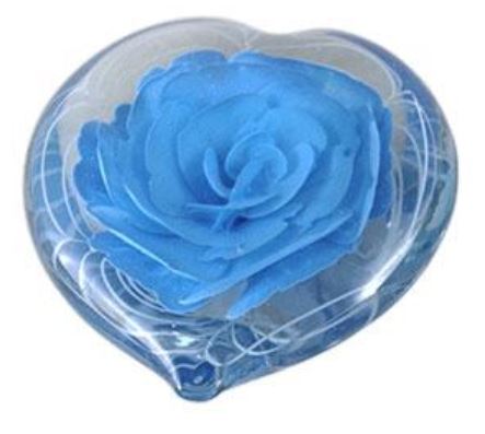 Sulfure bleue en forme de cœur diamètre 8cm