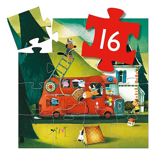 Puzzle Le camion de pompier – 16 pcs – Djeco