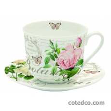 Déjeuner avec assiette en porcelaine 40cl JARDIN BOTANIQUE