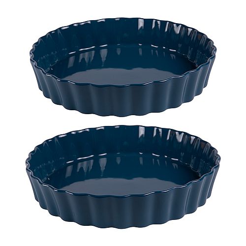 Set de 2 Tourtières Bleues Dimension 24,5cm / 28cm / 5cm