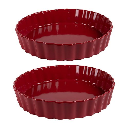 Set de 2 Tourtières Rouges Dimension 24,5cm / 28cm / 5cm