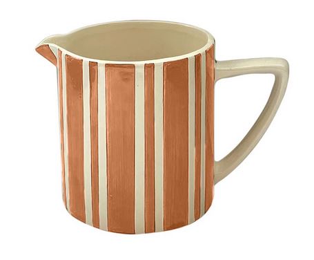 Pichet rayure pm marron L16 P10,5 H12cm