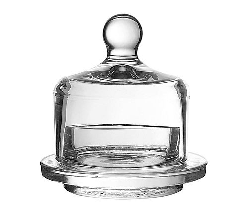 BEURRIER ROND ALPHE D8.5XH8.5CM VERRE