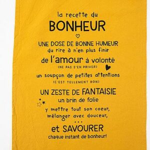 TORCHON "RECETTE DU BONHEUR"
