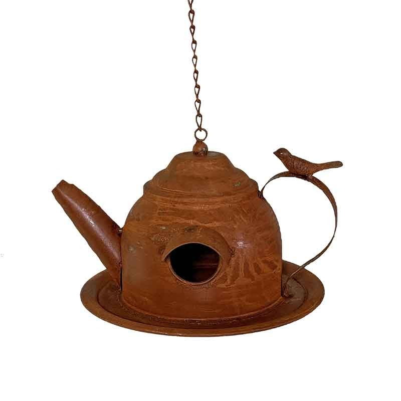 Mangeoire à suspendre théière fer 22x17x26cm