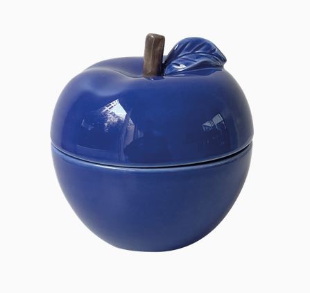 Bougie pom’ glow bleu ambre D9,8 H10,2cm