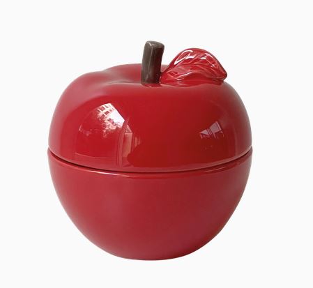 Bougie pom’ glow rouge ambre D9,8 H10,2cm