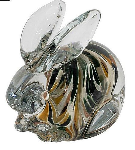 PRESSE-PAPIER LAPIN GARENNE AMBRE+KAKI 10.5X7XH10