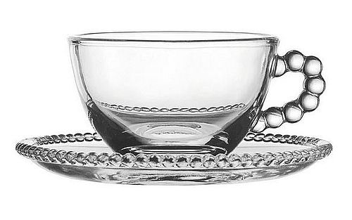 Tasses et soucoupes en verre 18CL lot de 4