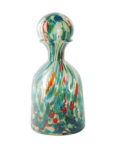 Vase Bouteille léopard vert multi mm D14,5 H33,5cm