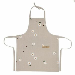 TABLIER BRODE PAQUERETTE MULTICOLORE 75X90 COTON