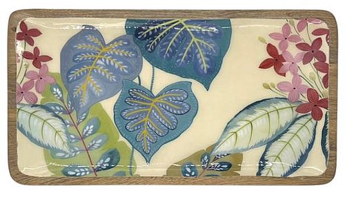 Planche avec rebord en Manguier « Feuilles » 46 x 23cm