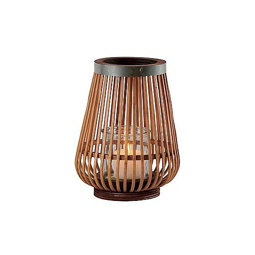 Lanterne en rotin ajouré avec verre intérieur