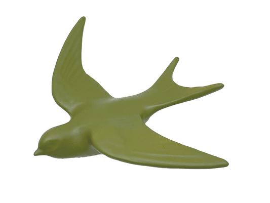 Déco Oiseau kaki L14 P4 H16,8cm