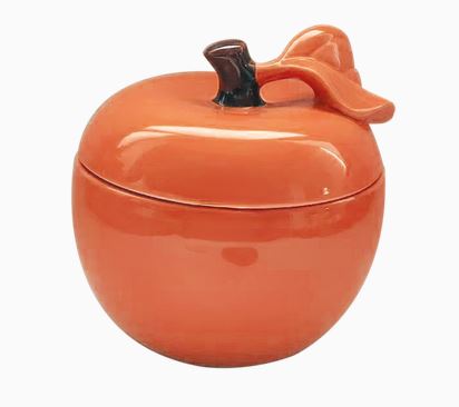 Boîte pomme orange D16,7 H17cm