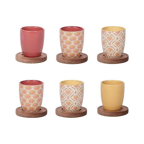 Coffret de 6 tasses et sous tasses Rangoli