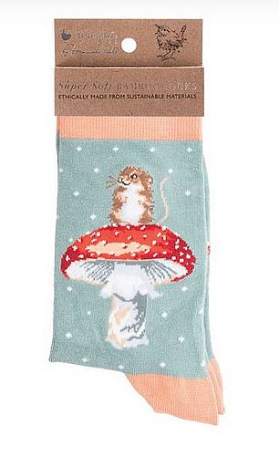 Chaussettes 37 – 41 « souris sur champignon »