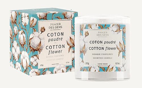 Bougie parfumée cire végétale – Parfum Coton Poudré 275g