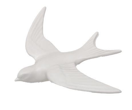 Déco Oiseau blanc L14 P4 H16,8cm